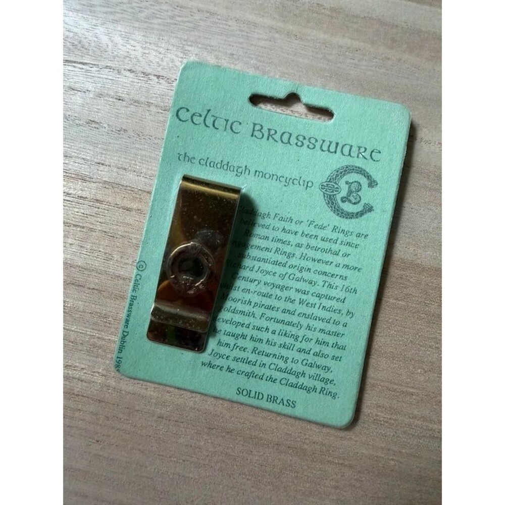Celtic Brassware Claddagh Money Clip - Solid Brass